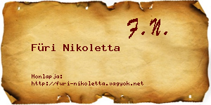 Füri Nikoletta névjegykártya